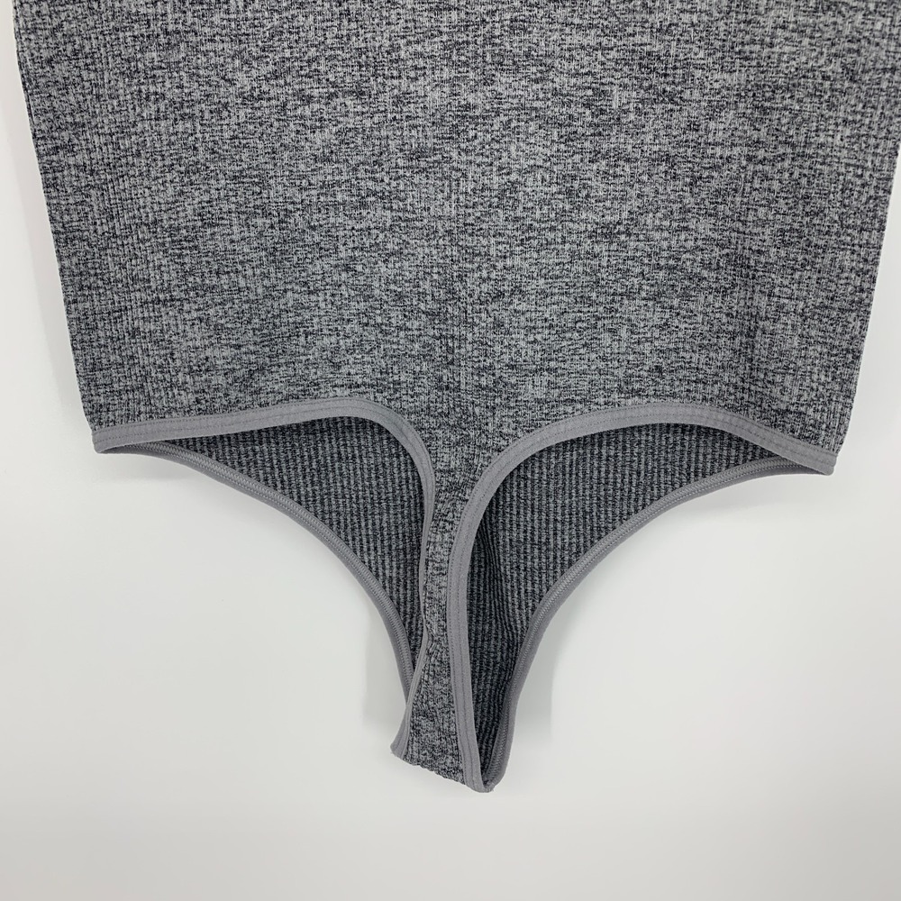 Colsie Bodysuit Gray Ribbed Knit Sleeveless Thong Womens Size Small - Picture 10 of 11
